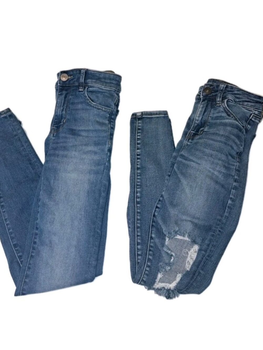 American Eagle Womens Size 0 Blue Ne(x)t Level Stretch Jegging 25x28 LOT OF TWO
